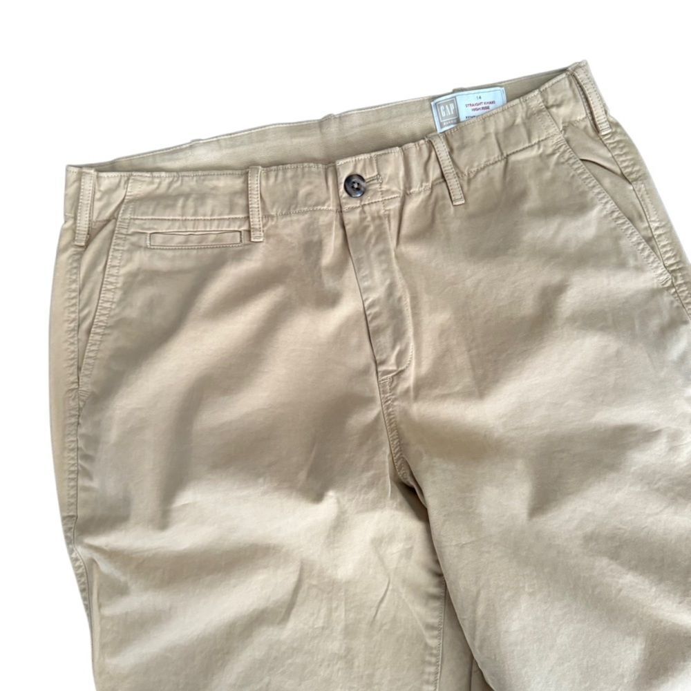 GAP Pants High Rise Straight Khakis Mojave Tan 14 - Picture 4 of 8